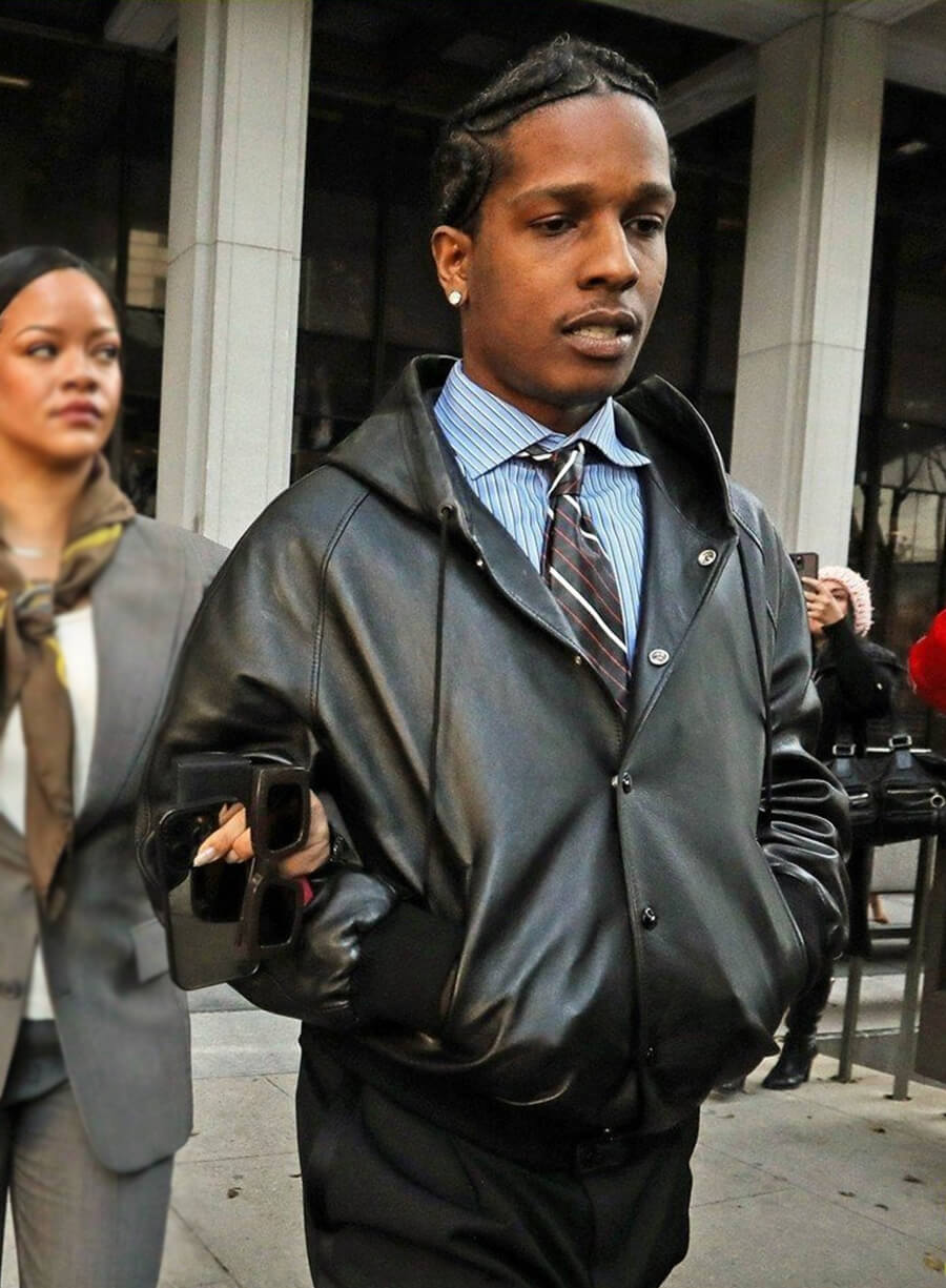 A$AP Rocky Black Leather Jacket