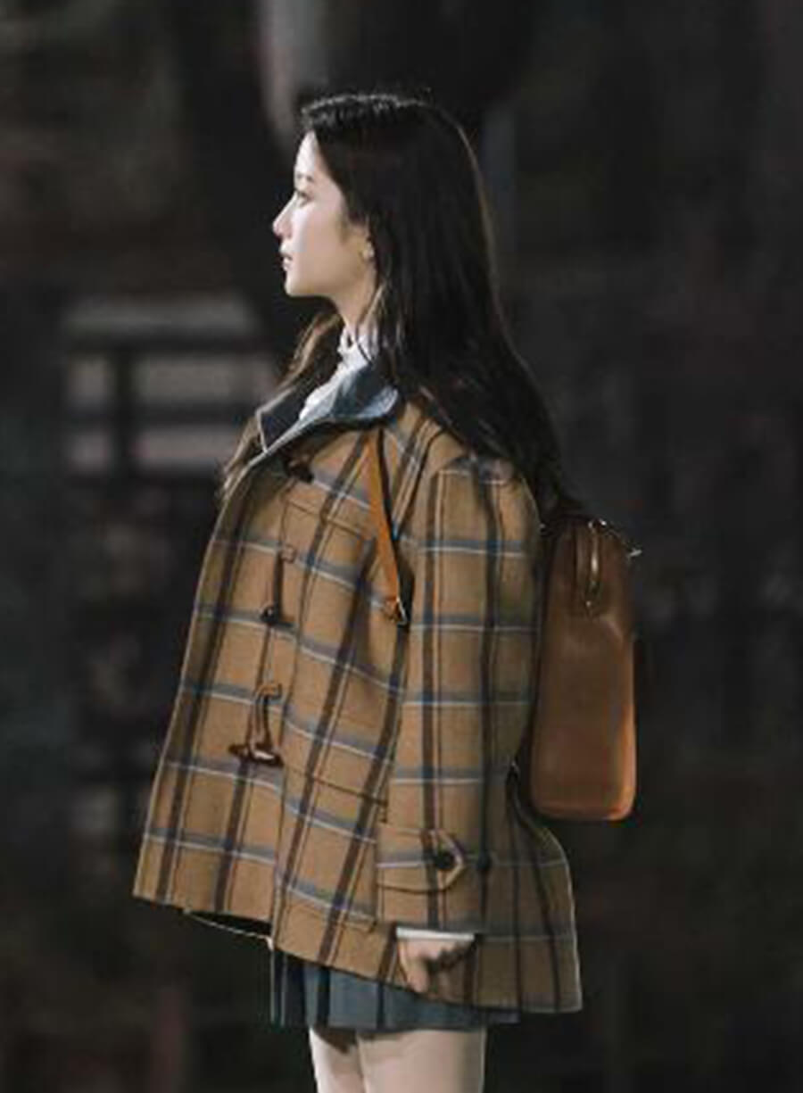 Lim Joo-kyung True Beauty Plaid Wool Duffle Coat