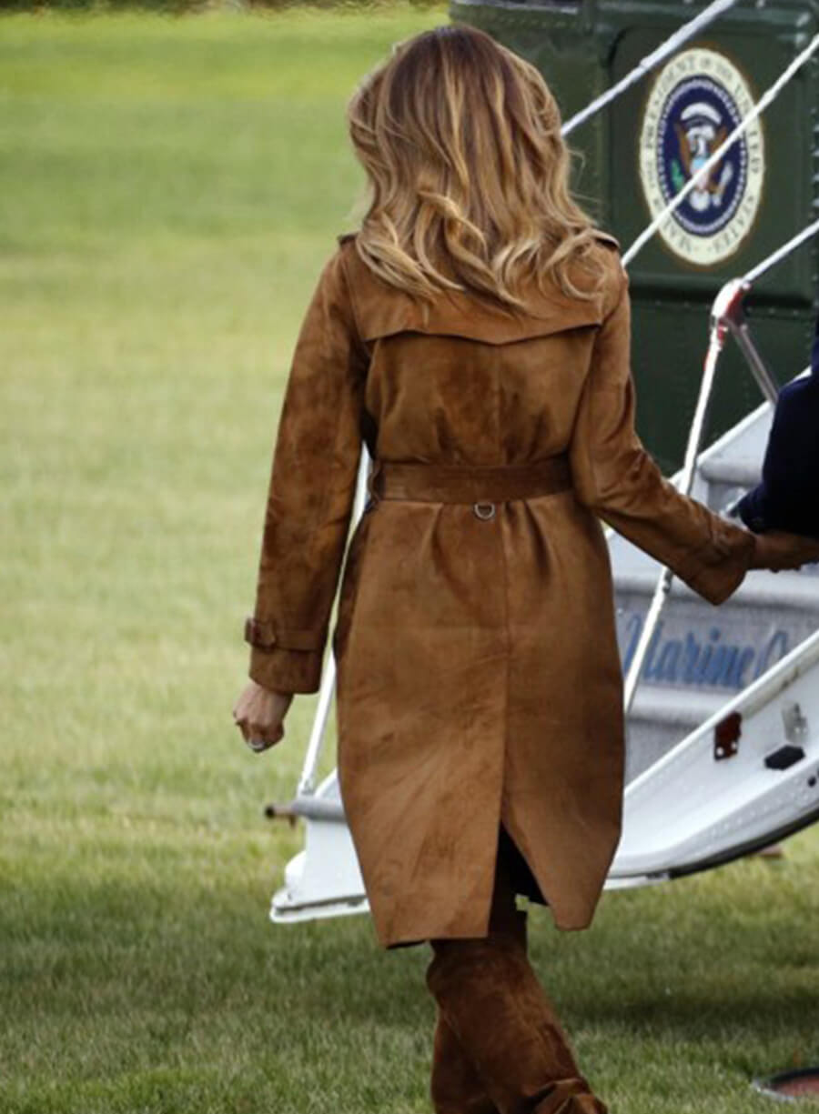 Melania Trump Suede Trench Coat