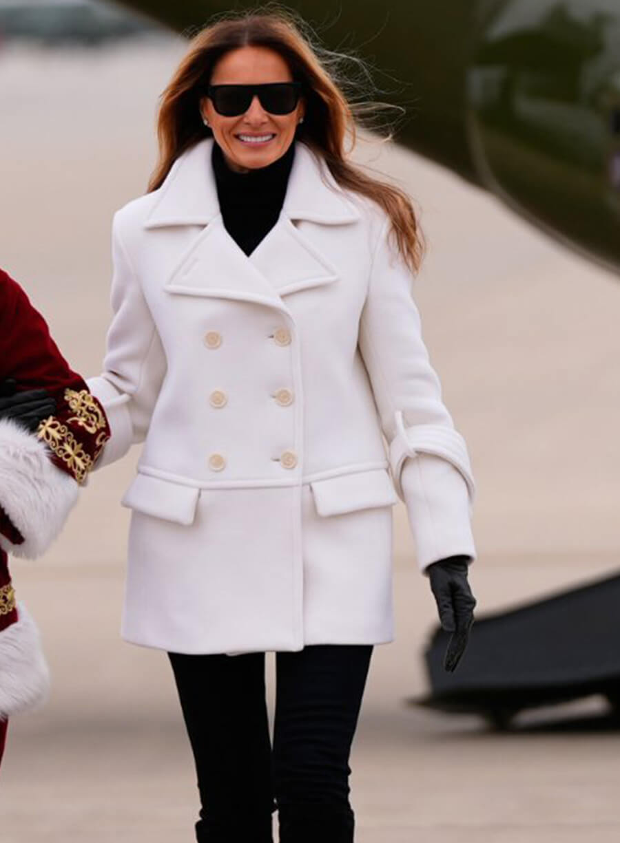 Melania Trump White Peacoat