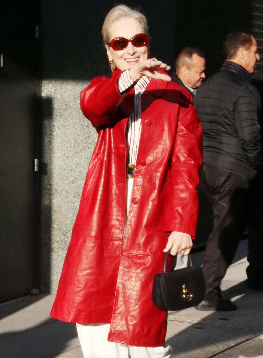 Meryl Streep Good Morning America Leather Coat