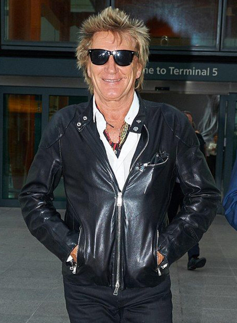 Rod Stewart Black Leather Jacket