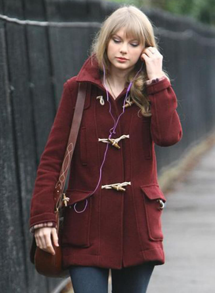 Taylor Swift Maroon Duffle Coat