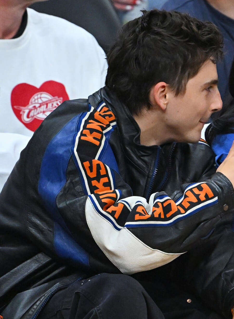 Timothée Chalamet New York Knicks Black Jacket