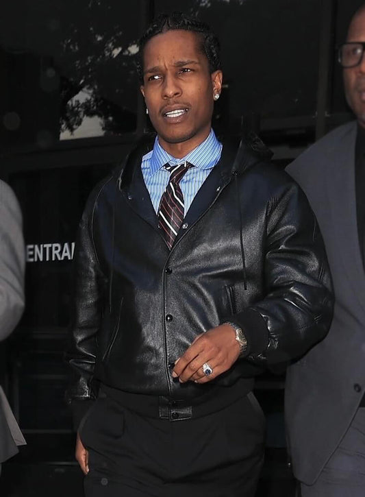 A$AP Rocky Black Leather Jacket