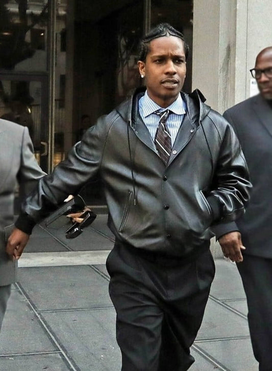A$AP Rocky Black Leather Jacket