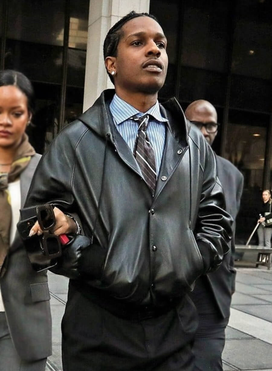 A$AP Rocky Black Leather Jacket