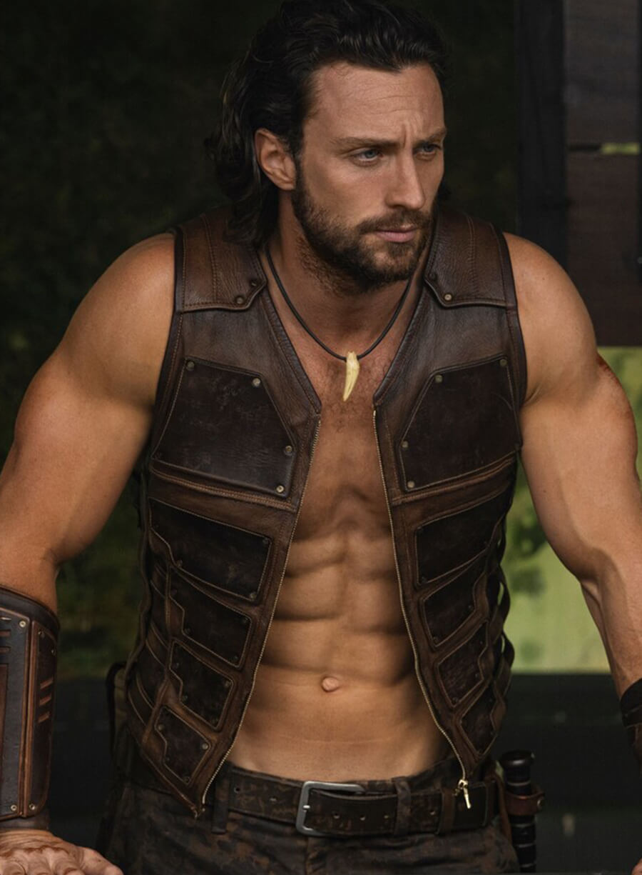 Aaron Taylor-Johnson Kraven the Hunter Leather Vest