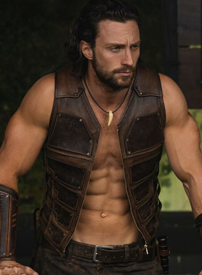 Aaron Taylor-Johnson Kraven the Hunter Leather Vest