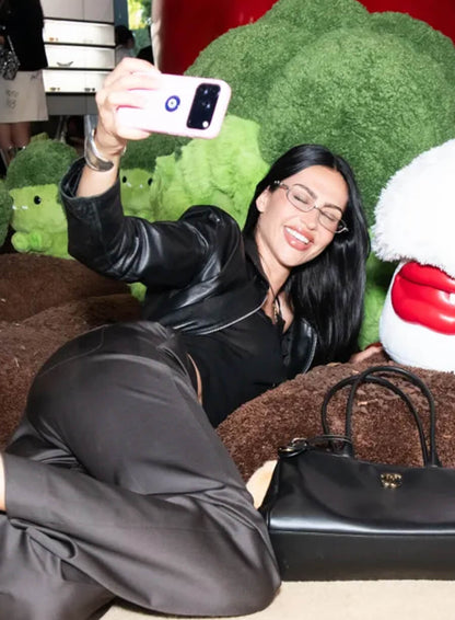 Amelia Hamlin Black Leather Jacket