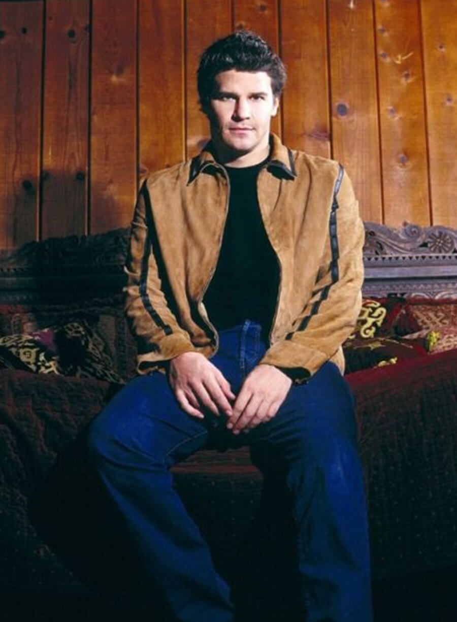 Angel David Boreanaz Brown Suede Jacket