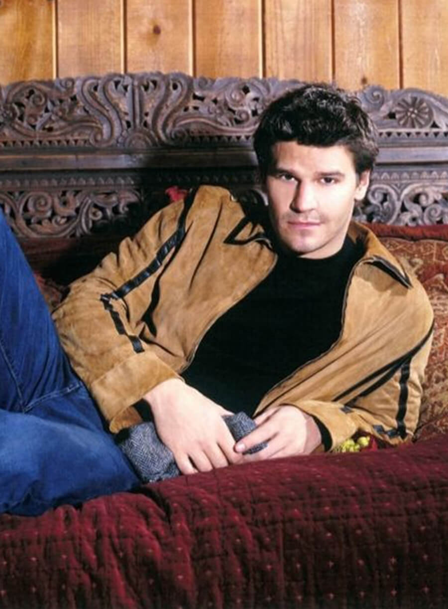 Angel David Boreanaz Brown Suede Jacket