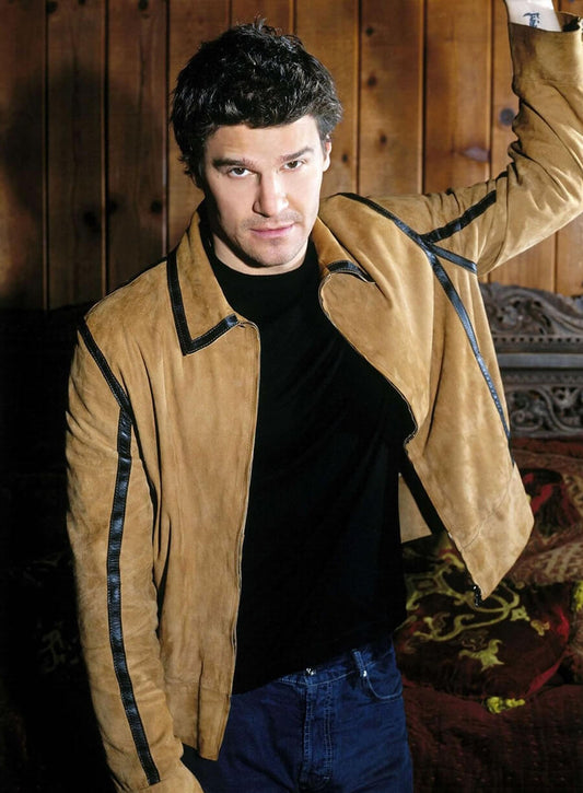 Angel David Boreanaz Brown Suede Jacket