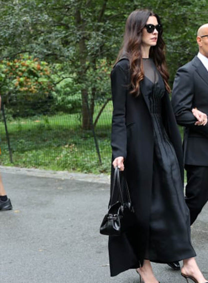 Anne Hathaway The Devil Wears Prada 2 Black Coat