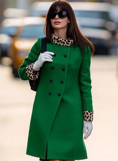 Anne Hathaway The Devil Wears Prada Green Coat