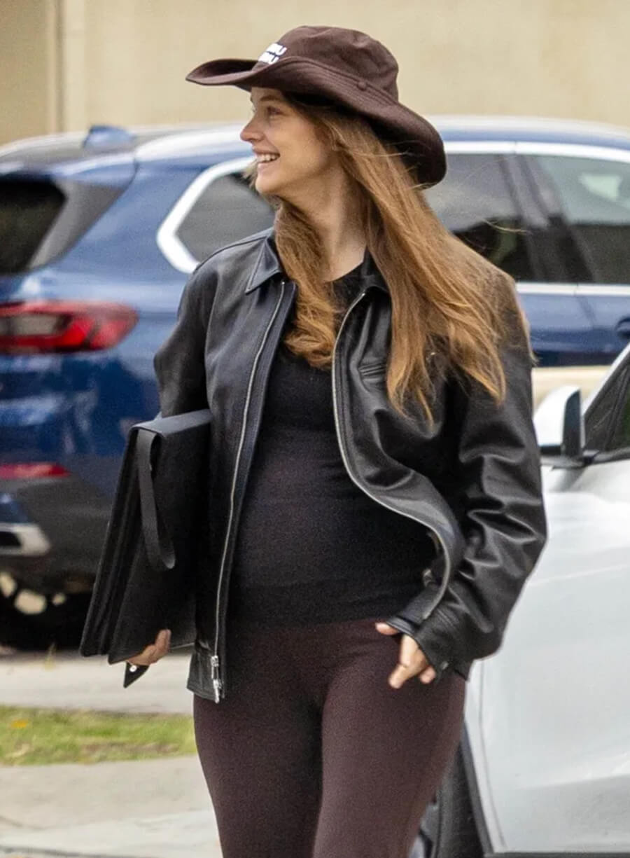 Barbara Palvin Street Style 2026 Leather Jacket
