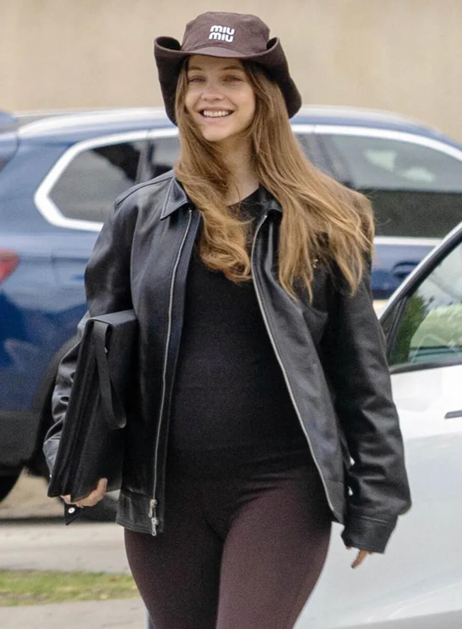 Barbara Palvin Street Style 2026 Leather Jacket