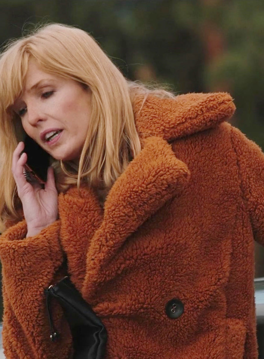 Beth Dutton Yellowstone Orange Fur Coat