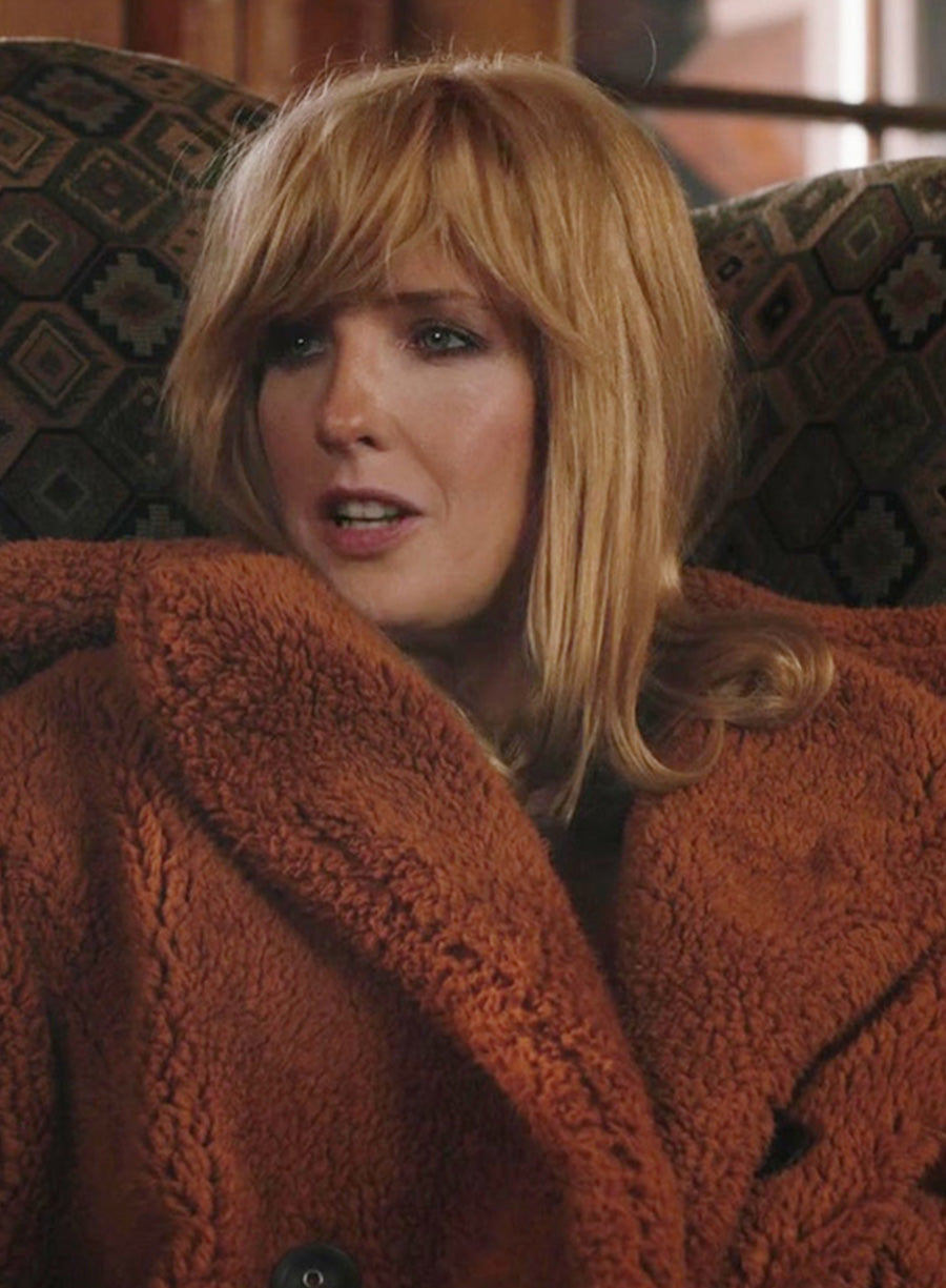 Beth Dutton Yellowstone Orange Fur Coat