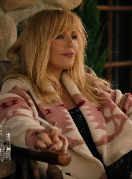 Beth Dutton Yellowstone Season 5 Pink Printed Coat
