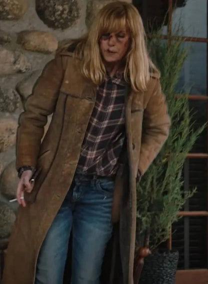 Beth Dutton Yellowstone Suede Trench Coat