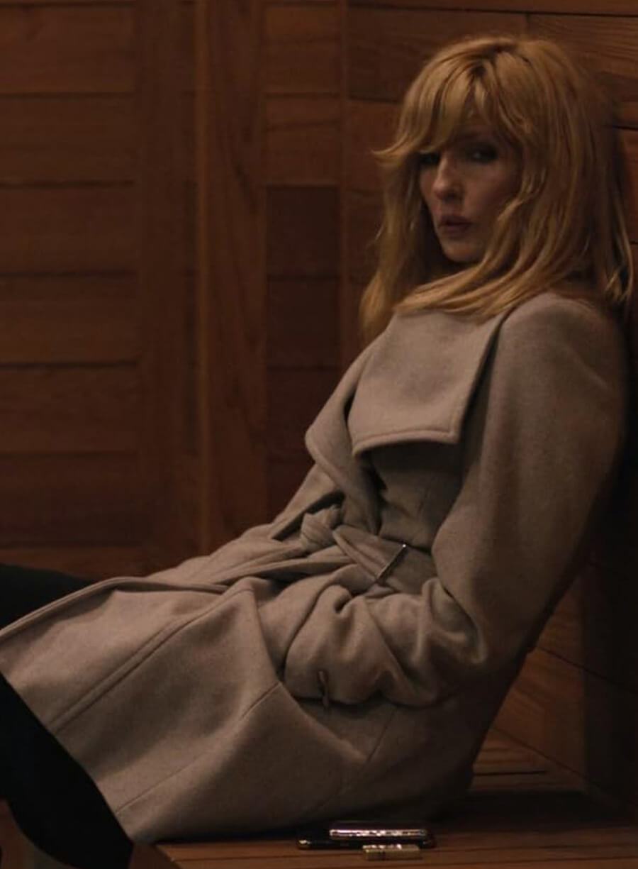 Beth Dutton Yellowstone White Wool Coat