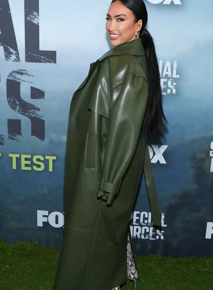 Breana Tiesi Special Forces Event Green Coat