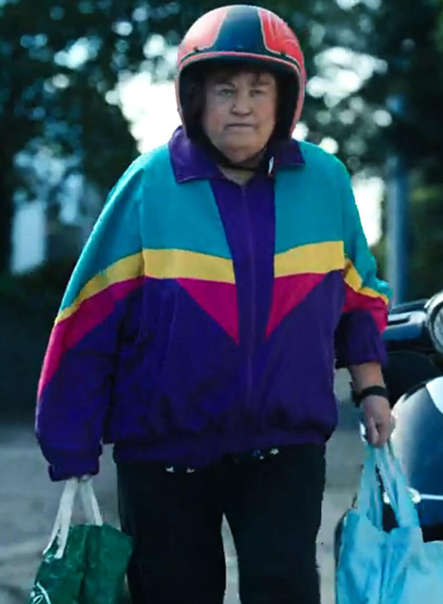 Brenda Fricker Holding Windbreaker Jacket