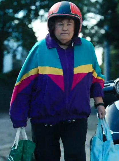 Brenda Fricker Holding Windbreaker Jacket