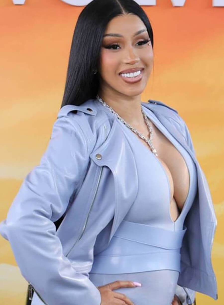 Cardi B Coachella Biker Leather Jacket