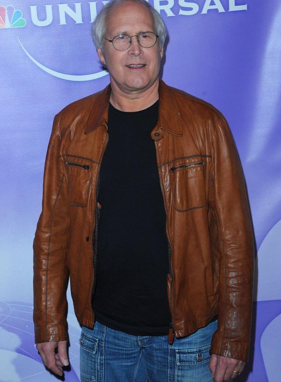 Chevy Chase Brown Leather Jacket