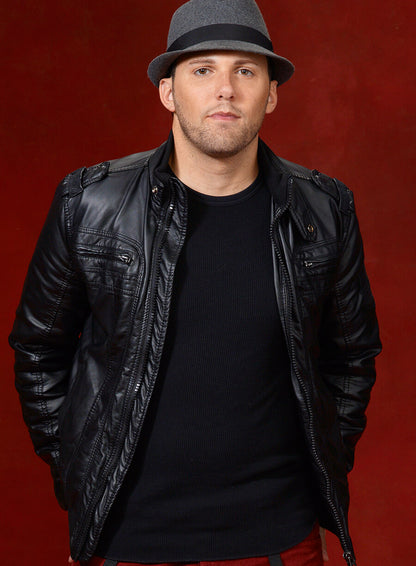 Chris Cauley The Voice Black Leather Jacket
