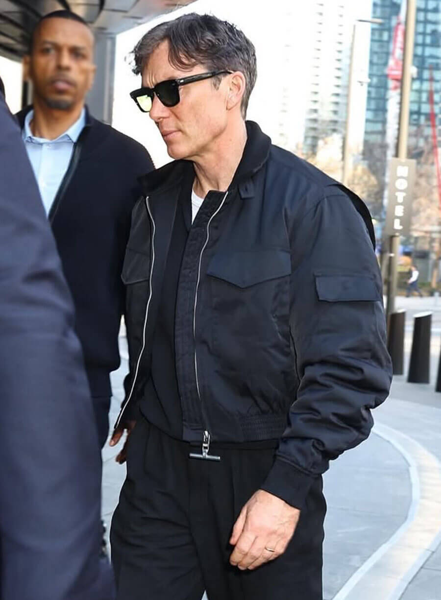 Cillian Murphy Black Bomber Jacket