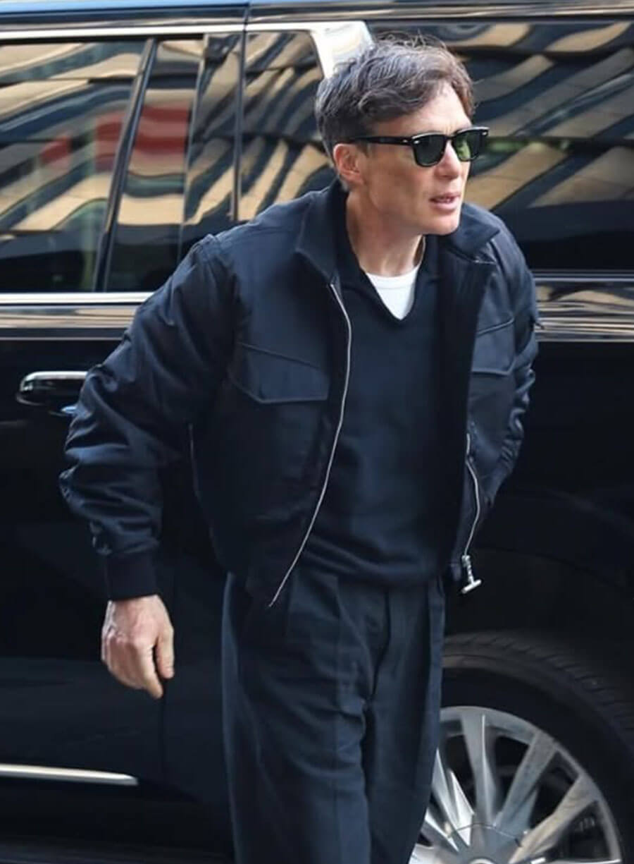 Cillian Murphy Black Bomber Jacket