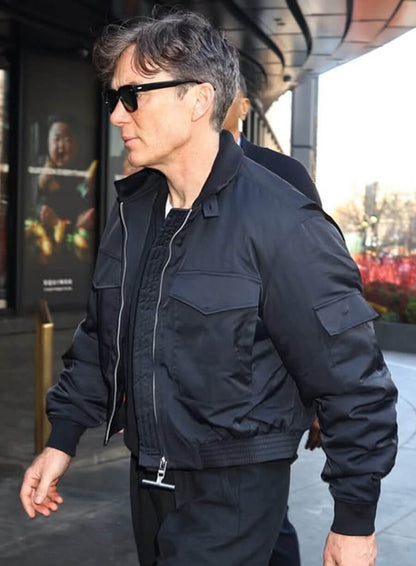 Cillian Murphy Black Bomber Jacket