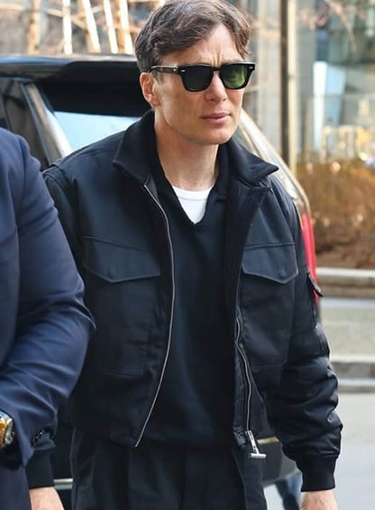 Cillian Murphy Black Bomber Jacket