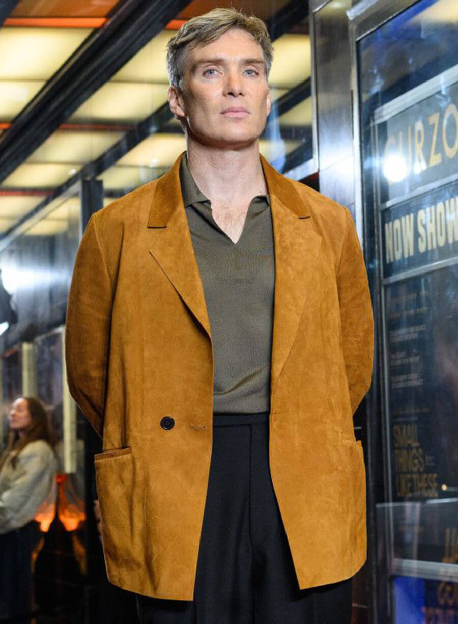 Cillian Murphy Small Things Like These Premiere Suede Blazer