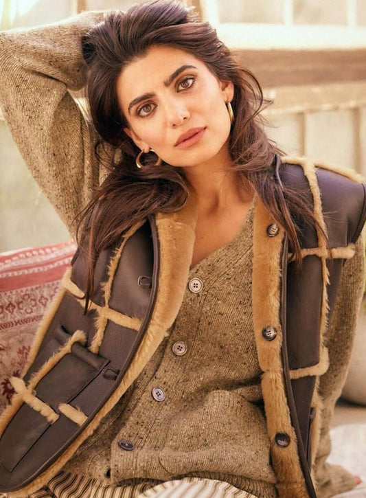 Claudia Doumit Shearling Aviator Vest