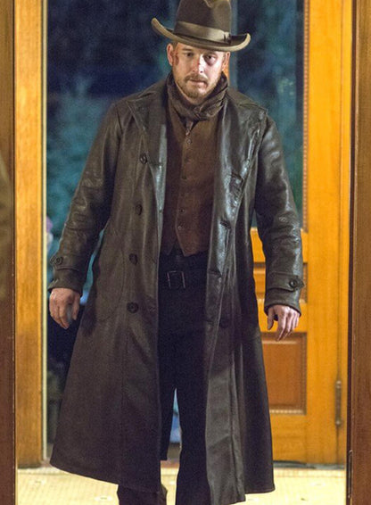 Cole Hauser Yellowstone Trench Leather Coat