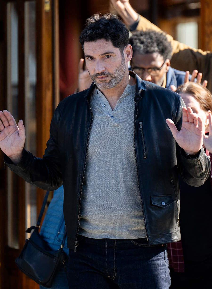 Colin Glass CIA 2026 Tom Ellis Black Leather Jacket