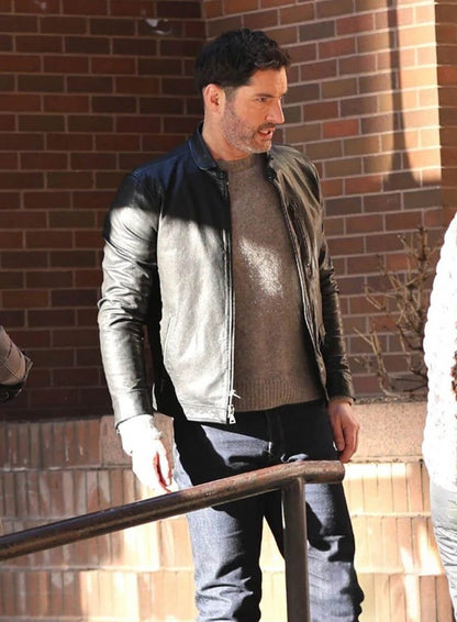 Colin Glass CIA 2026 Tom Ellis Black Leather Jacket