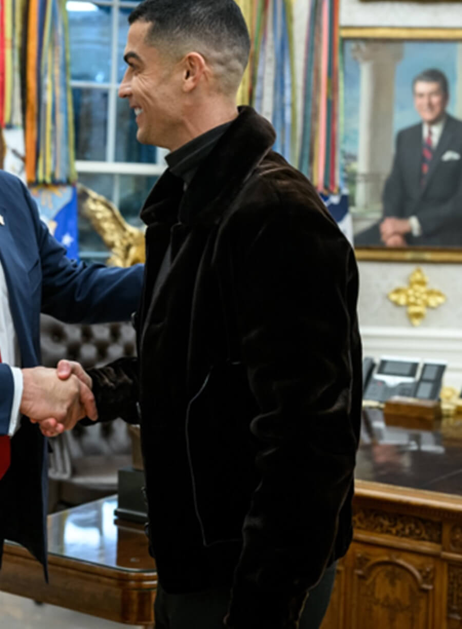 Cristiano Ronaldo White House Dinner Black Jacket