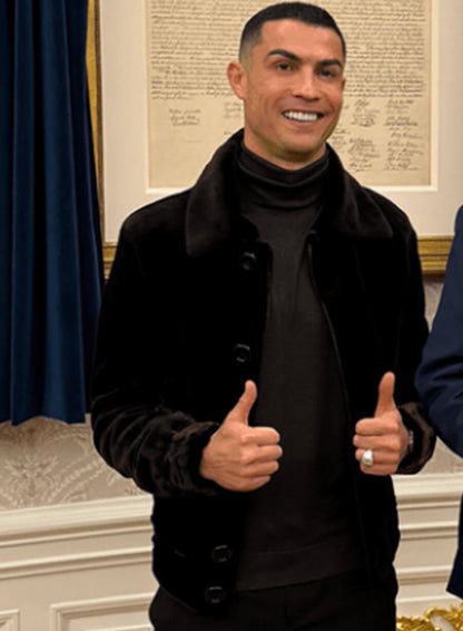Cristiano Ronaldo White House Dinner Black Jacket