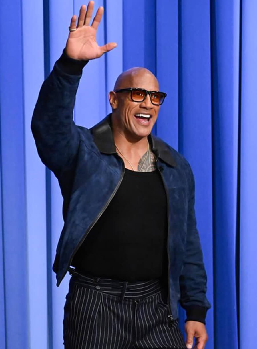 Dwayne Johnson The Tonight Show Starring Jimmy Fallon Suede Jacket