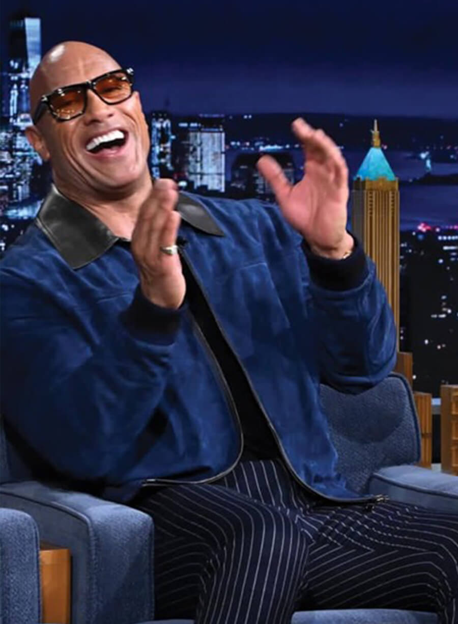 Dwayne Johnson The Tonight Show Starring Jimmy Fallon Suede Jacket