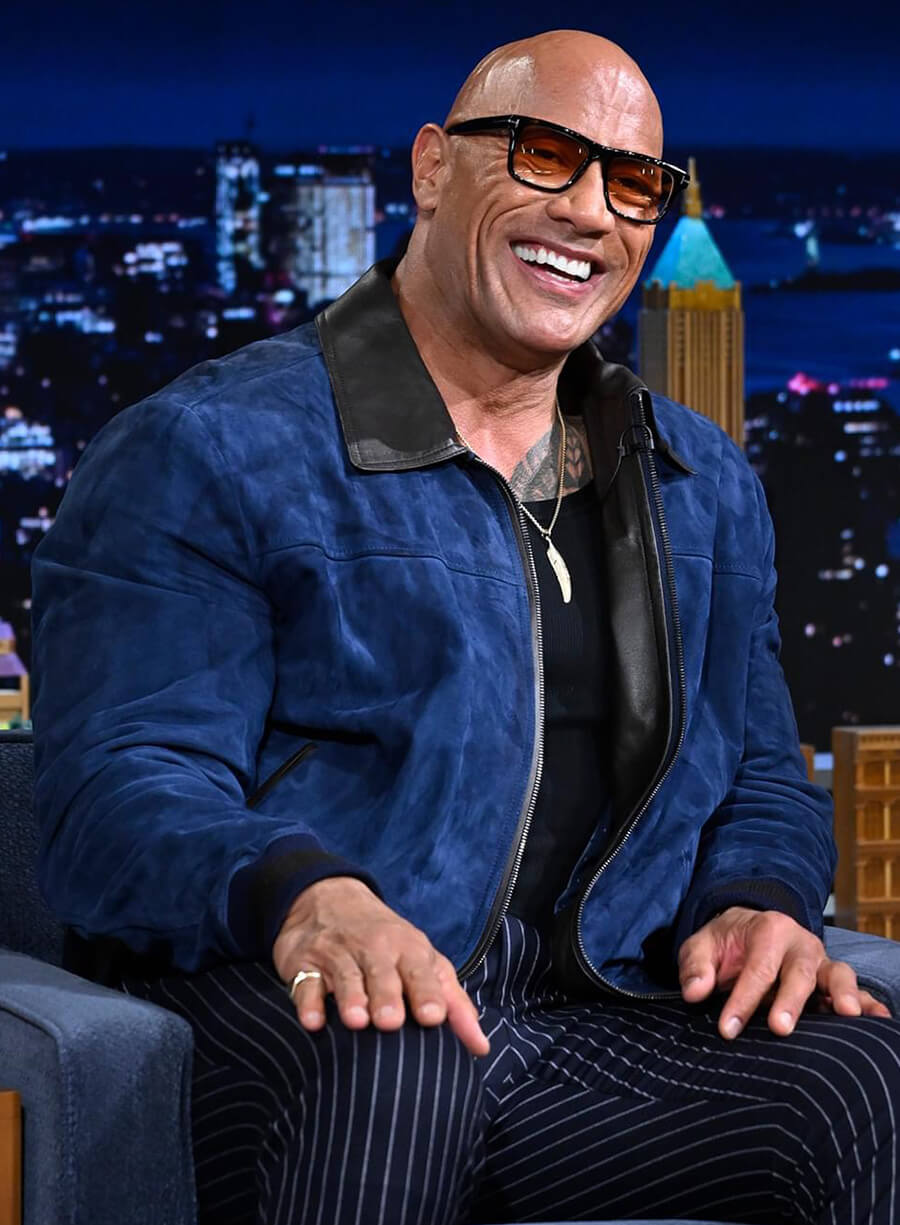 Dwayne Johnson The Tonight Show Starring Jimmy Fallon Suede Jacket