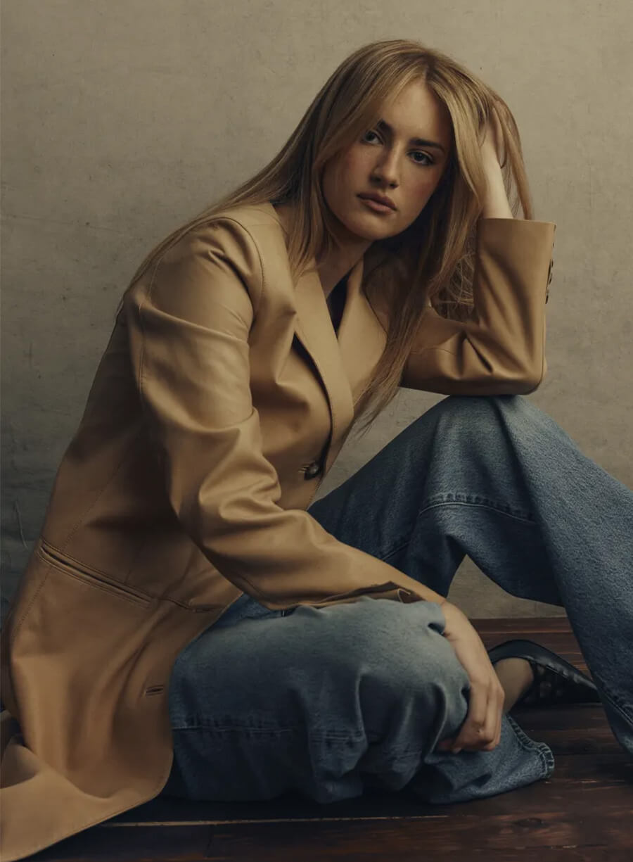 Grace Van Patten Deadline Contenders Coat