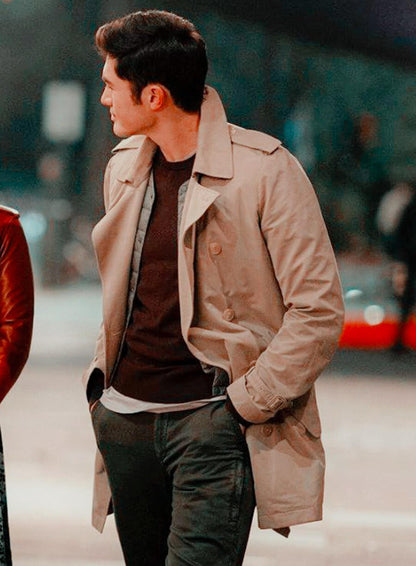 Henry Golding Tom Last Christmas Beige Coat