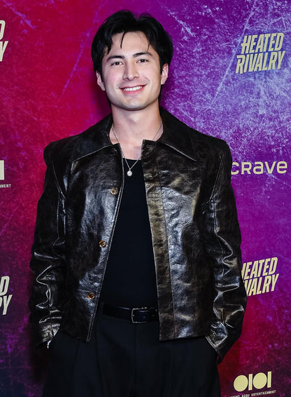 Hudson Williams Heated Rivalry Black Leather Jacket