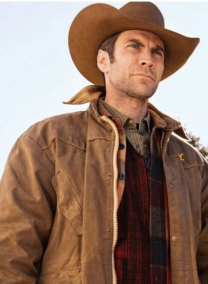 Jamie Dutton Yellowstone Brown Leather Jacket